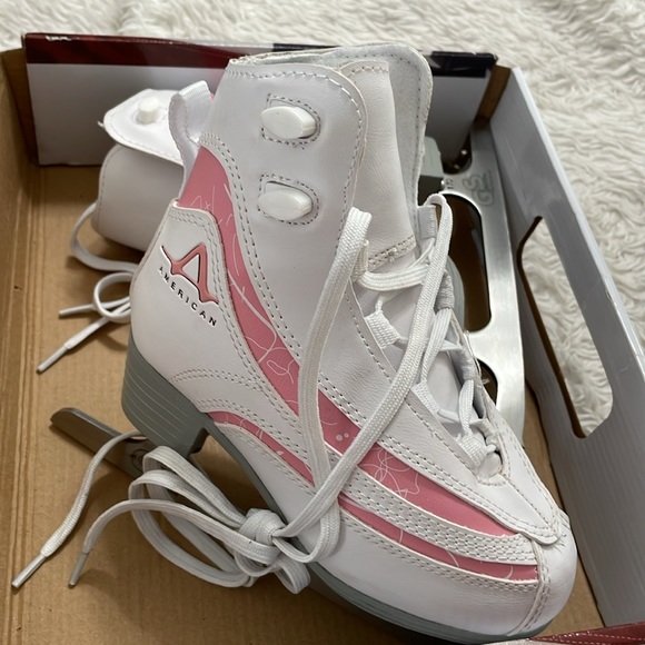 Figure Ice Skates Girls Size 12Y American Soft Boot white pink EC - Picture 7 of 7